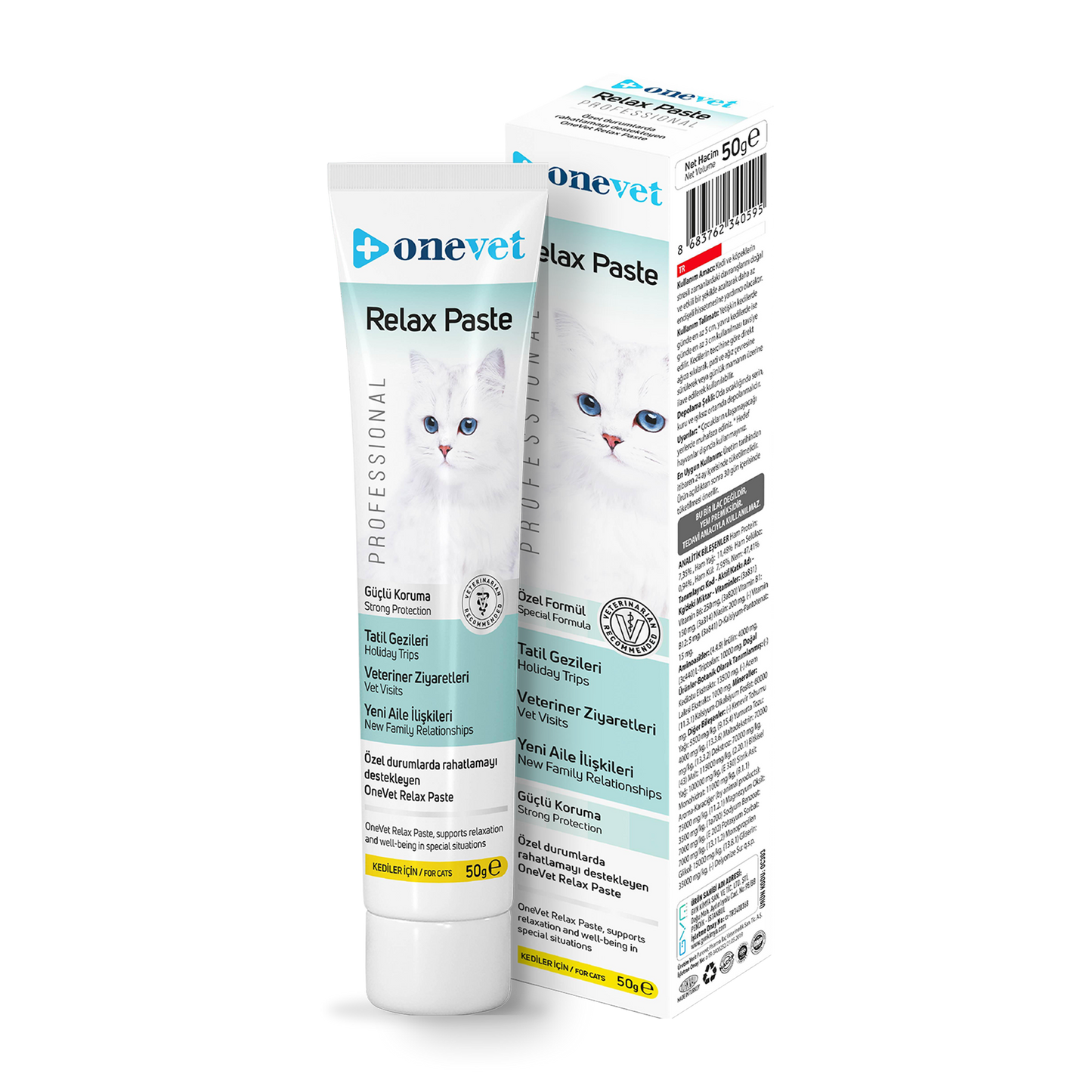 OneVet Relax Paste Macun Stres Ve Anksiyete Azaltıcı Kedi Maltı 50 gr